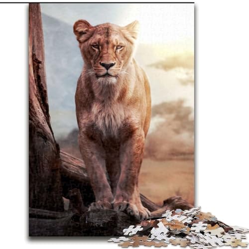 Puzzle für Erwachsene, 1000 Teile, Löwin, aus Holz, ideal für Familienspaß, Entspannung, 50x75cm, pädagogisches und unterhaltsames Indoor-Spiel zur Heimdekoration Puzzle für Erwachsene, 1000 Teile, Löwin, aus Holz, ideal für Familienspaß, Entspannung, 50x75cm, pädagogisches und unterhaltsames Indoor-Spiel zur Heimdekoration von LiJianXXR