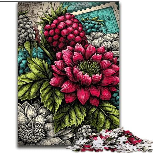 Puzzle für Erwachsene, 1000 Teile, Magnificent Raspberry, für Kinder ab 14 Jahren, Lernspiel, Herausforderung, Spielzeug, Geschenk zum Geburtstag (Größe 50x75cm) von LiJianXXR