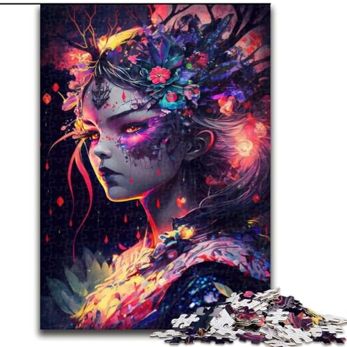 Puzzle für Erwachsene, 1000 Teile, Manga-Mädchen-Puzzle aus Karton, anspruchsvolles Denkspiel für Teenager, perfekt als Heimdekoration oder Geschenk, 1000 Stück(26x38cm) von LiJianXXR