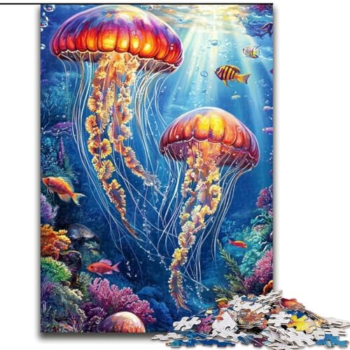 Puzzle für Erwachsene, 1000 Teile, Meeresquallen, für Kinder ab 14 Jahren, Lernspiel, Herausforderung, Spielzeug, Geschenk zum Geburtstag (Größe 50x75cm) von LiJianXXR