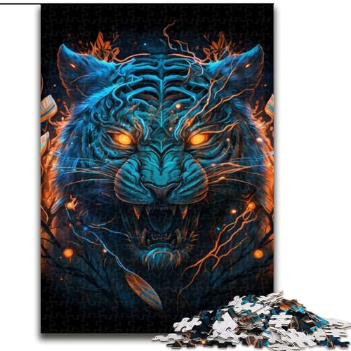 Puzzle für Erwachsene, 1000 Teile, Mutant-Tiger-Monster, aus Holz, einzigartige DIY-Geschenkidee zur Heimdekoration, 50x75cm, herausfordernd und unterhaltsam, Familienaktivität von LiJianXXR