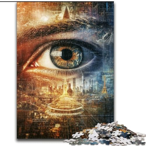 Puzzle für Erwachsene, 1000 Teile, Mysterious Eye, Familienunterhaltungsspielzeug, ganze Familie, ab 14 Jahren (Größe 50x75cm) von LiJianXXR