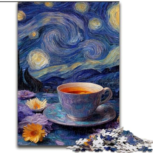 Puzzle für Erwachsene, 1000 Teile, Nachthimmel, Kaffee, Spielzeug, Lernspiele, Stressabbau, Eltern-Kind-Interaktion (Größe 50x75cm) von LiJianXXR