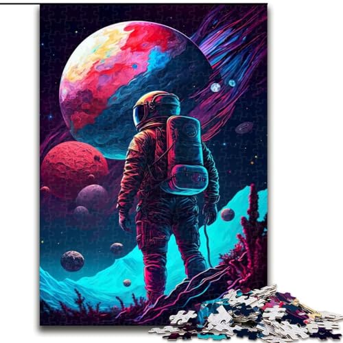 Puzzle für Erwachsene, 1000 Teile, Neon-Astronauten-Puzzle aus Karton, Familienaktivitätsspiel für Teenager, DIY-Heimdekoration, Denksportaufgabe, Geschenk, 1000 Teile(26x38cm) von LiJianXXR