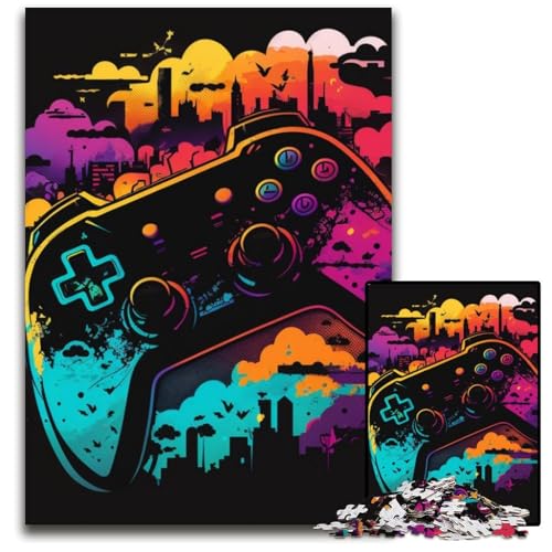 Puzzle für Erwachsene, 1000 Teile, Neon-Spiel, Papp-Puzzles für Erwachsene, für Heimdekoration, Gehirntraining, 26x38cm/10,23x14,96 Zoll von LiJianXXR