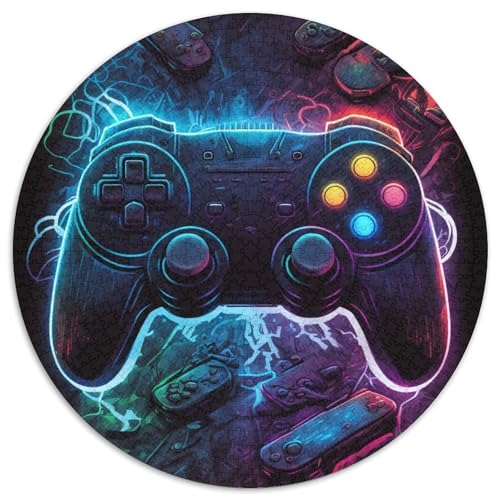 Puzzle für Erwachsene, 1000 Teile, Neon-Spiel, runde Puzzles 1000 Teile für Erwachsene, anspruchsvolles Denkspiel, Familienaktivität, Heimdekoration, 67,5 x 67,5 cm von LiJianXXR