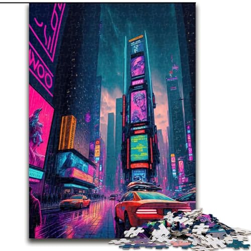 Puzzle für Erwachsene, 1000 Teile, Neonlandschaft aus Holz, Kinder ab 14 Jahren, 50x75cm, Familienspaß, Gehirnherausforderung, Teenager von LiJianXXR