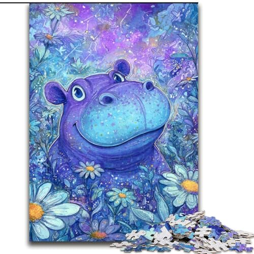 Puzzle für Erwachsene, 1000 Teile, Nilpferd, für Kinder ab 14 Jahren, Lernspiel, Herausforderung, Spielzeug, Geschenk zum Geburtstag (Größe 50x75cm) von LiJianXXR