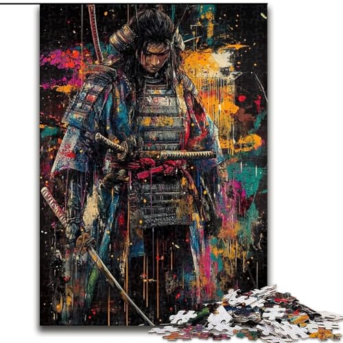 Puzzle für Erwachsene, 1000 Teile, Ninja-Samurai-Ölgemälde, Familienunterhaltungsspielzeug, ganze Familie, ab 14 Jahren (Größe 50x75cm) von LiJianXXR