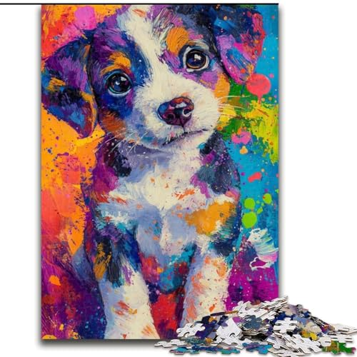 Puzzle für Erwachsene, 1000 Teile, Ölgemälde mit Welpen, Spielzeug, Lernspiele, Stressabbau, Eltern-Kind-Interaktion (Größe 50x75cm) von LiJianXXR