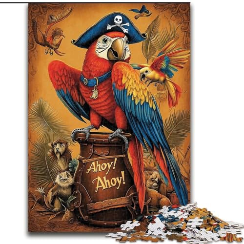 Puzzle für Erwachsene, 1000 Teile, Papagei-Pirat, Spielzeug, Lernspiele, Stressabbau, Eltern-Kind-Interaktion (Größe 26x38cm) von LiJianXXR