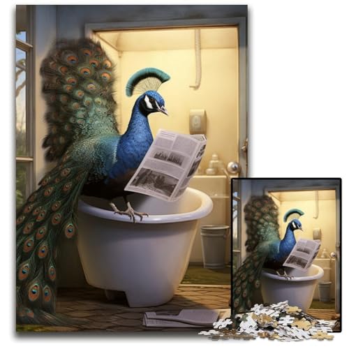 Puzzle für Erwachsene, 1000 Teile, Pfau liest Zeitung, Puzzles für Erwachsene, für Teenager und Familienspaß – DIY-Denkspiel, Geschenk, 26x38cm/10,23x14,96 Zoll Puzzle für Erwachsene, 1000 Teile, Pfau liest Zeitung, Puzzles für Erwachsene, für Teenager und Familienspaß – DIY-Denkspiel, Geschenk, 26x38cm/10,23x14,96 Zoll von LiJianXXR