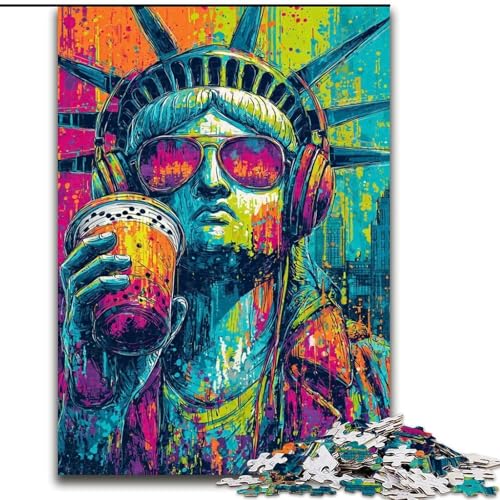 Puzzle für Erwachsene, 1000 Teile, Pop-Art-Freiheitsstatue, Familienunterhaltungsspielzeug, ganze Familie, ab 14 Jahren (Größe 26x38cm) von LiJianXXR