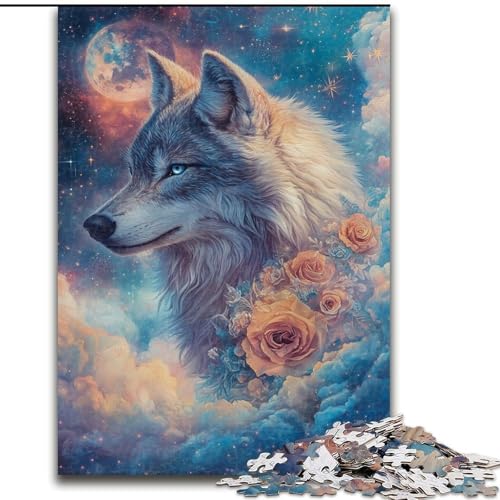Puzzle für Erwachsene, 1000 Teile, Rosenwolf, Spielzeug, Lernspiele, Stressabbau, Eltern-Kind-Interaktion (Größe 26x38cm) von LiJianXXR