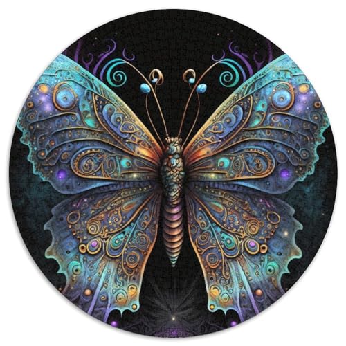 Puzzle für Erwachsene, 1000 Teile, Schmetterling, rund, Puzzle 1000 Teile für Erwachsene, anspruchsvolles Denkspiel, Familienaktivität, Heimdekoration, 67,5 x 67,5 cm Puzzle für Erwachsene, 1000 Teile, Schmetterling, rund, Puzzle 1000 Teile für Erwachsene, anspruchsvolles Denkspiel, Familienaktivität, Heimdekoration, 67,5 x 67,5 cm von LiJianXXR