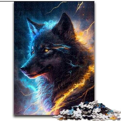 Puzzle für Erwachsene, 1000 Teile, Schwarzer Blitzwolf, aus Holz, für Jugendliche ab 14 Jahren, Heimdekoration, 50x75cm, Kunstwerk-Dekor, Intelligenzspielzeug für Familien-Indoor-Spiele Puzzle für Erwachsene, 1000 Teile, Schwarzer Blitzwolf, aus Holz, für Jugendliche ab 14 Jahren, Heimdekoration, 50x75cm, Kunstwerk-Dekor, Intelligenzspielzeug für Familien-Indoor-Spiele von LiJianXXR