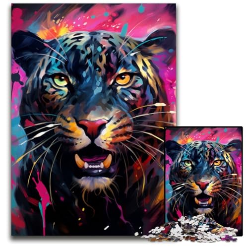 Puzzle für Erwachsene, 1000 Teile, Schwarzer Leopard, Puzzles für Erwachsene, für Teenager und Familienspaß – DIY-Denkspiel, Geschenk, 26x38cm/10,23x14,96 Zoll Puzzle für Erwachsene, 1000 Teile, Schwarzer Leopard, Puzzles für Erwachsene, für Teenager und Familienspaß – DIY-Denkspiel, Geschenk, 26x38cm/10,23x14,96 Zoll von LiJianXXR