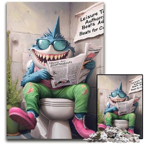Puzzle für Erwachsene, 1000 Teile, Shark Go Toilet, Unmögliches Puzzle für Erwachsene, DIY-Geschenk zur Heimdekoration, Denksportaufgabe für Erwachsene, 26x38cm/10,23x14,96 Zoll Puzzle für Erwachsene, 1000 Teile, Shark Go Toilet, Unmögliches Puzzle für Erwachsene, DIY-Geschenk zur Heimdekoration, Denksportaufgabe für Erwachsene, 26x38cm/10,23x14,96 Zoll von LiJianXXR