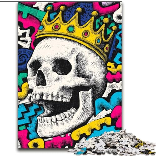 Puzzle für Erwachsene, 1000 Teile, Skelettkönig, Stressabbau, schwierige Herausforderung, Wichtelgeschenke für Kinder ab 14 Jahren (Größe 50x75cm) von LiJianXXR