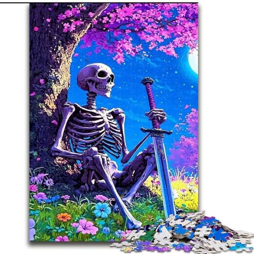 Puzzle für Erwachsene, 1000 Teile, Skelettkrieger, für Kinder ab 14 Jahren, Lernspiel, Herausforderung, Spielzeug, Geschenk zum Geburtstag (Größe 26x38cm) von LiJianXXR