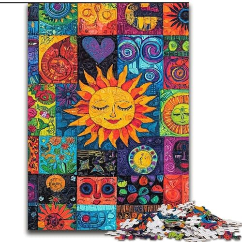 Puzzle für Erwachsene, 1000 Teile, Sonnenlächelnde Collage, Familienunterhaltungsspielzeug, ganze Familie, ab 14 Jahren (Größe 26x38cm) von LiJianXXR