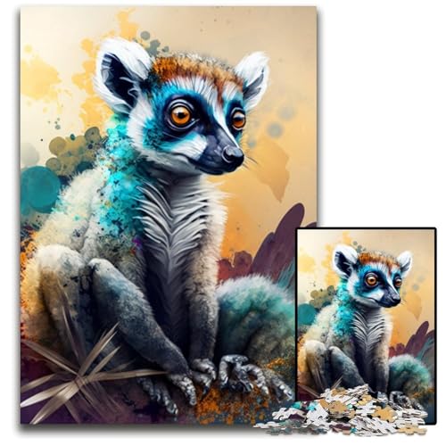 Puzzle für Erwachsene, 1000 Teile, Spirit Lemur-Puzzles für Erwachsene, für Teenager und Familienspaß – DIY-Denkspiel, Geschenk, 26x38cm/10,23x14,96 Zoll Puzzle für Erwachsene, 1000 Teile, Spirit Lemur-Puzzles für Erwachsene, für Teenager und Familienspaß – DIY-Denkspiel, Geschenk, 26x38cm/10,23x14,96 Zoll von LiJianXXR