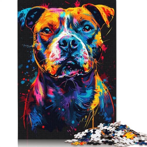 Puzzle für Erwachsene, 1000 Teile, Staffordshire Bull Terrier, Hundepuzzle für Erwachsene, Kartonpuzzle, Lernspiele für Erwachsene und Kinder, Größe 38 x 26 cm Puzzle für Erwachsene, 1000 Teile, Staffordshire Bull Terrier, Hundepuzzle für Erwachsene, Kartonpuzzle, Lernspiele für Erwachsene und Kinder, Größe 38 x 26 cm von LiJianXXR