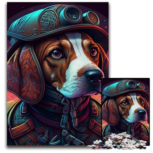 Puzzle für Erwachsene, 1000 Teile, Steampunk-Beagle, unmögliches Puzzle für Erwachsene, perfekt für Halloween, Weihnachten, Geburtstagsgeschenk, 50x75cm/19,68x29,52 Zoll von LiJianXXR