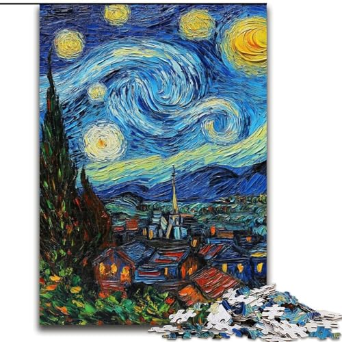 Puzzle für Erwachsene, 1000 Teile, Sternennacht-Hund, Familienunterhaltungsspielzeug, ganze Familie, ab 14 Jahren (Größe 26x38cm) von LiJianXXR