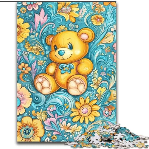 Puzzle für Erwachsene, 1000 Teile, Teddybär, für Kinder ab 14 Jahren, Lernspiel, Herausforderung, Spielzeug, Geschenk zum Geburtstag (Größe 26x38cm) von LiJianXXR