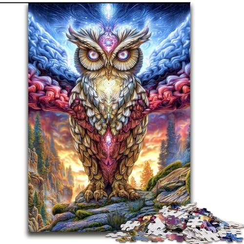 Puzzle für Erwachsene, 1000 Teile, Tier-Fantasie-Eule, Familienunterhaltungsspielzeug, ganze Familie, ab 14 Jahren (Größe 26x38cm) von LiJianXXR