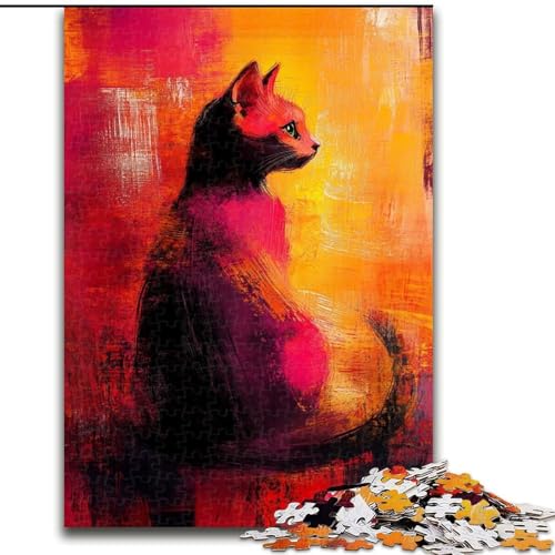 Puzzle für Erwachsene, 1000 Teile, Tierkatze, Familienunterhaltungsspielzeug, ganze Familie, ab 14 Jahren (Größe 50x75cm) von LiJianXXR
