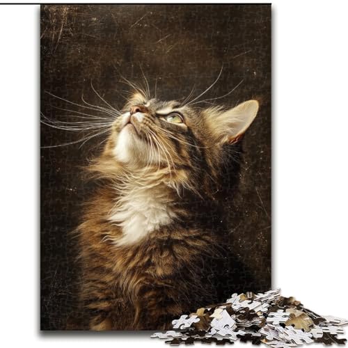 Puzzle für Erwachsene, 1000 Teile, Tierkatze, Spielzeug, Lernspiele, Stressabbau, Eltern-Kind-Interaktion (Größe 50x75cm) von LiJianXXR