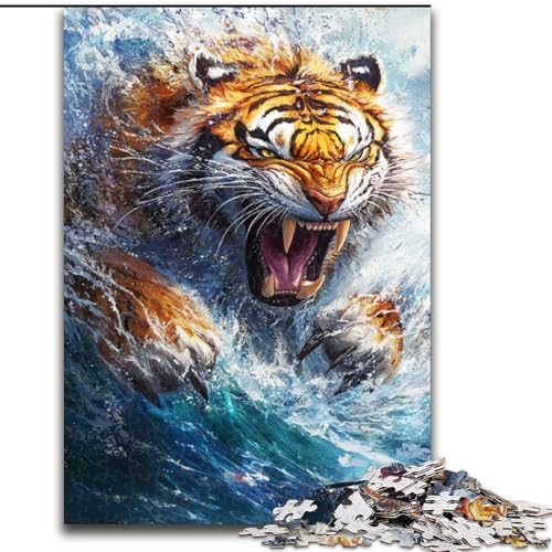 Puzzle für Erwachsene, 1000 Teile, Tiger, Familienunterhaltungsspielzeug, ganze Familie, ab 14 Jahren (Größe 50x75cm) von LiJianXXR