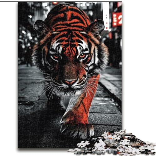 Puzzle für Erwachsene, 1000 Teile, Tiger, zum Stressabbau, schwierige Herausforderung, Wichtelgeschenke für Kinder ab 14 Jahren (Größe 26x38cm) von LiJianXXR
