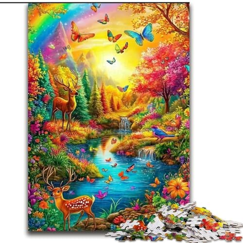 Puzzle für Erwachsene, 1000 Teile, Waldtiere, Stressabbau, schwierige Herausforderung, Wichtelgeschenke für Kinder ab 14 Jahren (Größe 50x75cm) von LiJianXXR