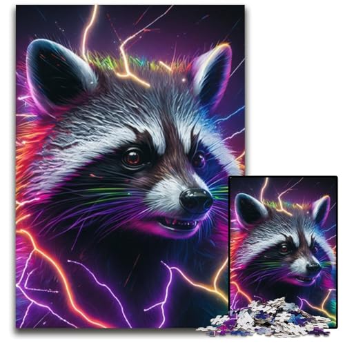 Puzzle für Erwachsene, 1000 Teile, Waschbär-Puzzle für Erwachsene, für Teenager und Familienspaß – DIY-Denkspiel, Geschenk, 26x38cm/10,23x14,96 Zoll von LiJianXXR