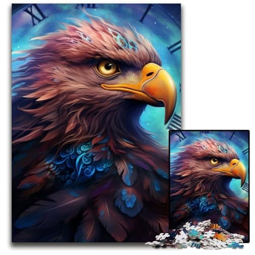 Puzzle für Erwachsene, 1000 Teile, farbenfroher Kunstadler, unmögliches Puzzle für Erwachsene, perfekt für Halloween, Weihnachten, Geburtstagsgeschenk, 26x38cm/10,23x14,96 Zoll von LiJianXXR