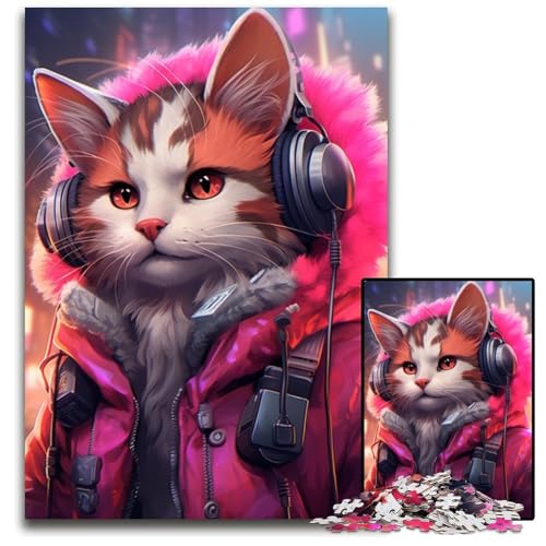 Puzzle für Erwachsene, 1000 Teile, farbenfrohes Katzen-Kunst-Puzzle für Erwachsene, für Teenager und Familienspaß – DIY-Denkspiel als Geschenk, 26x38cm/10,23x14,96 Zoll Puzzle für Erwachsene, 1000 Teile, farbenfrohes Katzen-Kunst-Puzzle für Erwachsene, für Teenager und Familienspaß – DIY-Denkspiel als Geschenk, 26x38cm/10,23x14,96 Zoll von LiJianXXR