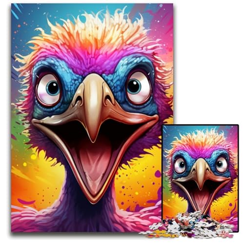 Puzzle für Erwachsene, 1000 Teile, farbenfrohes Kunst-Straußen-Puzzle, anspruchsvolle Puzzles, Heimdekoration und Urlaubsspaß, 26x38cm/10,23x14,96 Zoll Puzzle für Erwachsene, 1000 Teile, farbenfrohes Kunst-Straußen-Puzzle, anspruchsvolle Puzzles, Heimdekoration und Urlaubsspaß, 26x38cm/10,23x14,96 Zoll von LiJianXXR