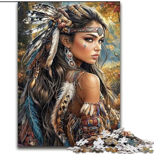 Puzzle für Erwachsene, 1000 Teile, indische Prinzessin, Spielzeug, Lernspiele, Stressabbau, Eltern-Kind-Interaktion (Größe 26x38cm) von LiJianXXR