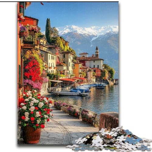 Puzzle für Erwachsene, 1000 Teile, italienisches Dorf, Familienunterhaltungsspielzeug, ganze Familie, ab 14 Jahren (Größe 26x38cm) von LiJianXXR