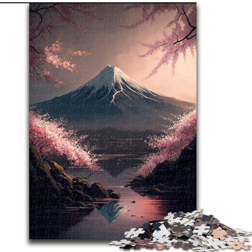 Puzzle für Erwachsene, 1000 Teile, japanische Kirschblüten, aus Holz, für Jugendliche ab 14 Jahren, Heimdekoration, 50x75cm, Kunstwerk-Dekor, Intelligenzspielzeug für Indoor-Spiele mit der Familie von LiJianXXR