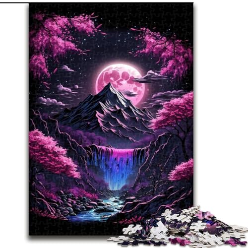 Puzzle für Erwachsene, 1000 Teile, japanische Landschaft, Neon-Puzzle aus Holz, Familienaktivitätsspiel für Teenager, DIY-Heimdekoration, Denksportaufgabe, Geschenk, 1000 Teile(50x75cm) von LiJianXXR