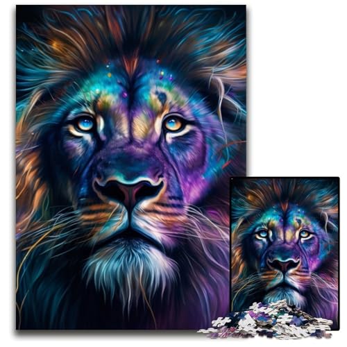Puzzle für Erwachsene, 1000 Teile, magischer Löwe, unmögliches Puzzle für Erwachsene, DIY-Geschenk zur Heimdekoration, Denksportaufgabe für Erwachsene, 26x38cm/10,23x14,96 Zoll von LiJianXXR