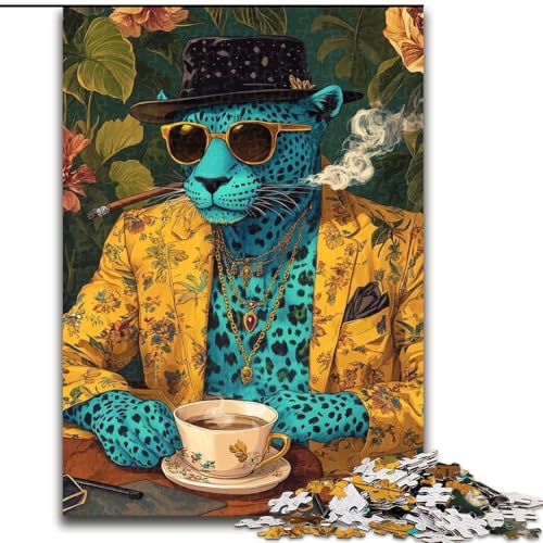 Puzzle für Erwachsene, 1000 Teile, modischer Leopard, Spielzeug, Lernspiele, Stressabbau, Eltern-Kind-Interaktion (Größe 26x38cm) von LiJianXXR