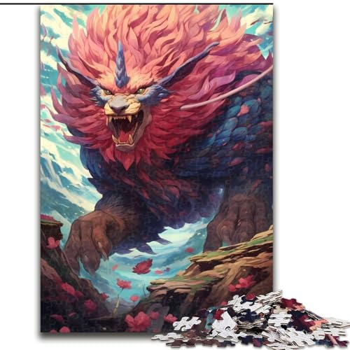 Puzzle für Erwachsene, 1000 Teile, mythischer Riesenlöwe, Puzzle aus Holz, DIY-Geschenk zur Heimdekoration, Denksportaufgabe für Erwachsene, 1000 Teile(50x75cm) von LiJianXXR