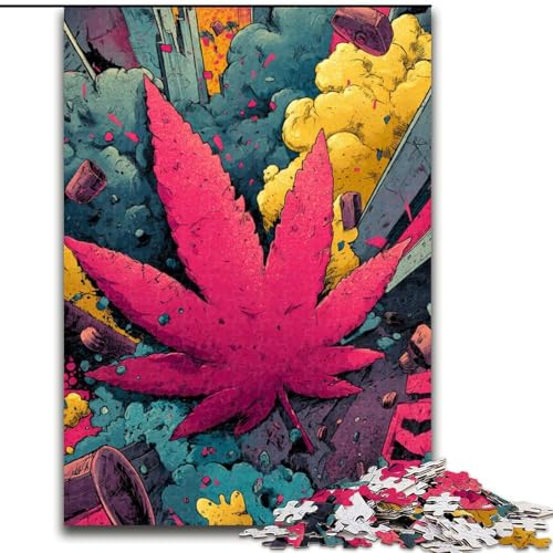 Puzzle für Erwachsene, 1000 Teile, psychedelische Blätter, Familienunterhaltungsspielzeug, ganze Familie, ab 14 Jahren (Größe 50x75cm) von LiJianXXR
