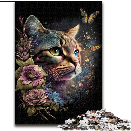Puzzle für Erwachsene, 1000 Teile, süßes Kätzchen, aus Holz, für Teenager ab 14 Jahren, Heimdekoration, 50x75cm, Kunstwerk-Dekor, Intelligenzspielzeug für Familien-Indoor-Spiele von LiJianXXR