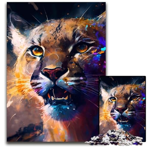 Puzzle für Erwachsene, 1000 Teile, temperamentvoller Puma, anspruchsvolle Puzzles, Heimdekoration und Urlaubsspaß, 26x38cm/10,23x14,96 Zoll von LiJianXXR